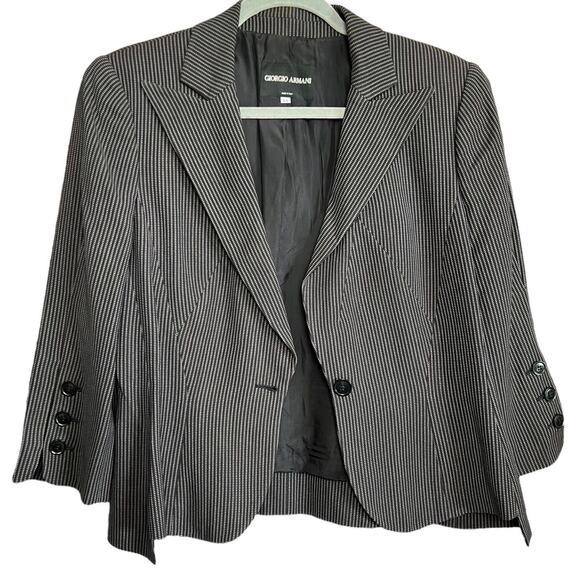 Giorgio Armani Borgo 21 Authentic Made in Italy Silk / Wool Blazer Jacket Sz 44 - Picture 4 of 11